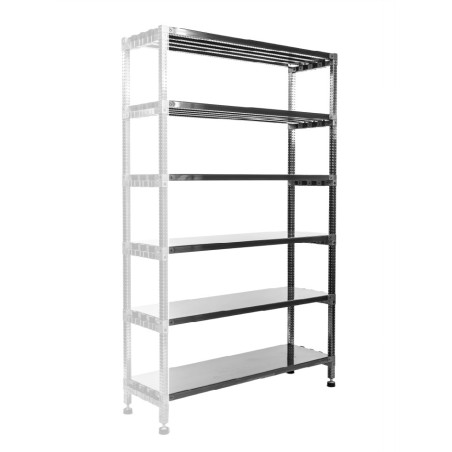 Nerezový regál PŘÍDAVNÝ v.2500 x d.900mm x hl.500mm,4 police Nerezový regál PŘÍDAVNÝ v.2500 x d.900mm x hl.500mm,4 police