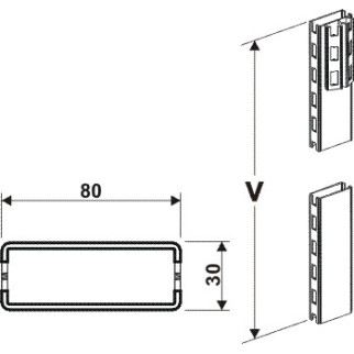 Stojina 80x30mm/1100mm
