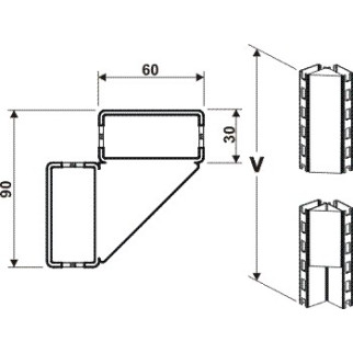 Stojina rohová 90°/1000mm