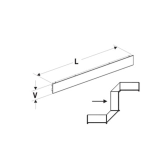 Zadní panel koutový 90°plný 100mm