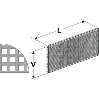 Zadní panel koutový 90°děrovaný D 400mm