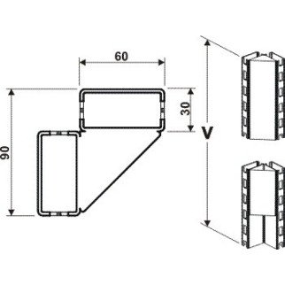 Stojina rohová 90°/1400mm
