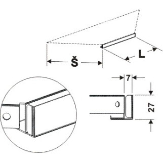 Držák cenovky koutový 90°200mm