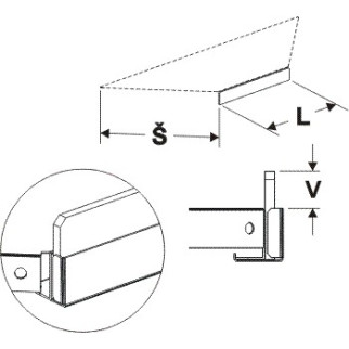 Čelní opěra nízká koutová 90° (plast bilý) 200mm