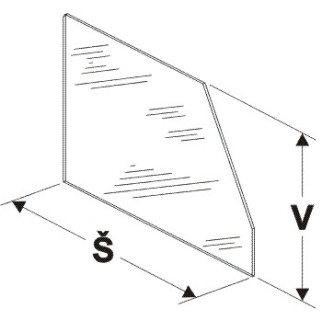 Dělítko vysoké (sklo) 300/250mm
