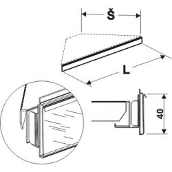 Cenovková lišta rohová 90°400mm