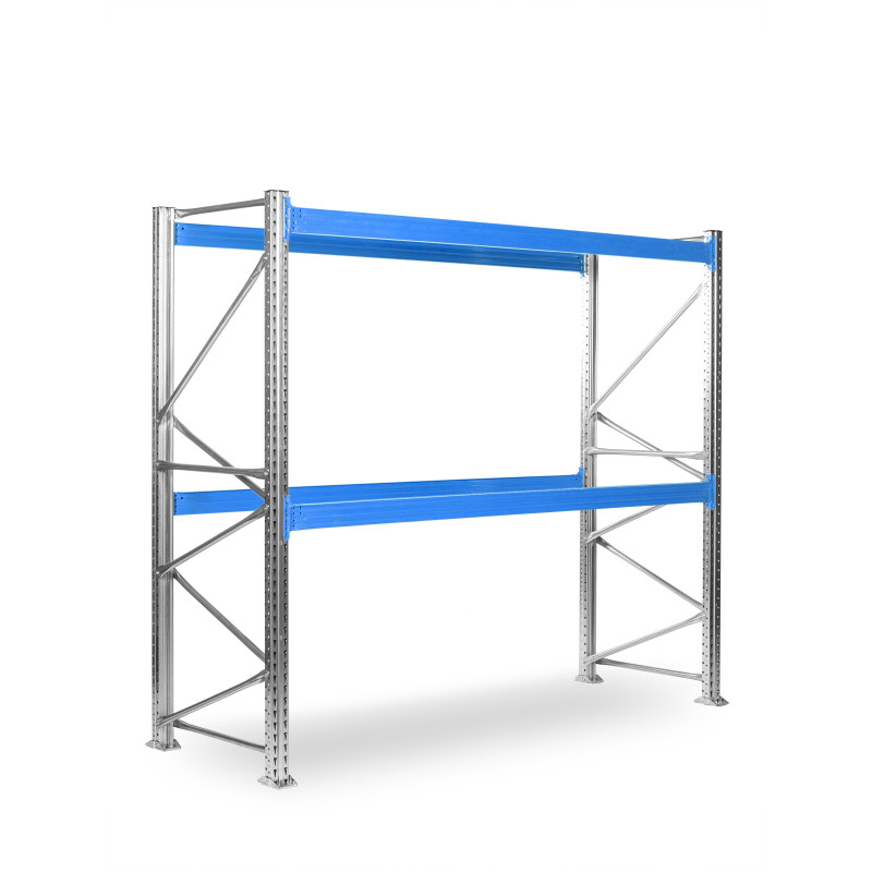 Paletový regál SUPERBO 2000x2700x1000mm, 2 úrovně, nosnost úrovně 1900 kg, základní