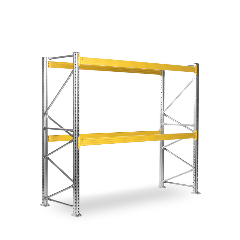 Paletový regál SUPERBO 2000x2700x1000mm, 2 úrovně, nosnost úrovně 1900 kg, základní