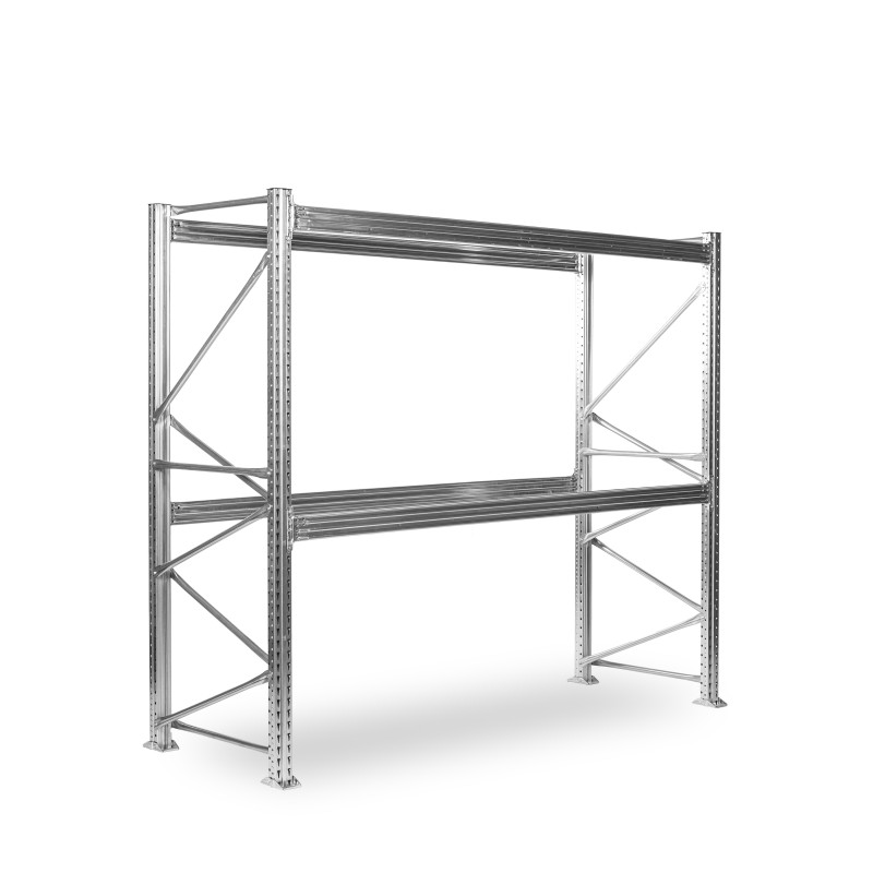 Paletový regál SUPERBO 2000x2700x1000mm, 2 úrovně, nosnost úrovně 1900 kg, základní
