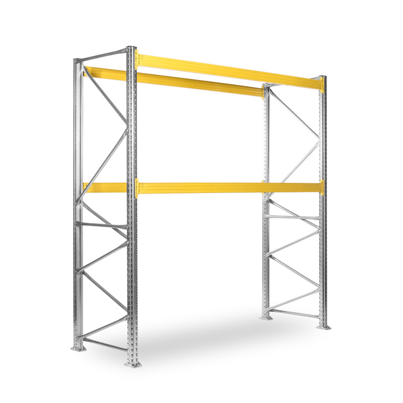Paletový regál SUPERBO 3000x2700x1000mm, 2 úrovně, nosnost úrovně 3400 kg, základní
