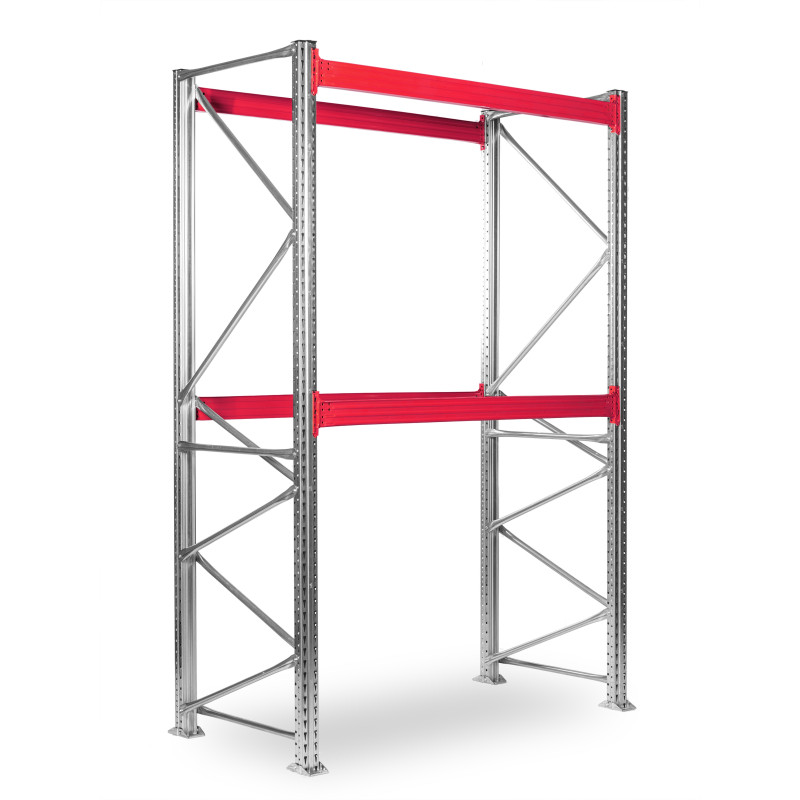 Paletový regál SUPERBO 3000x1800x1000mm, 2 úrovně, nosnost úrovně 2900 kg, základní