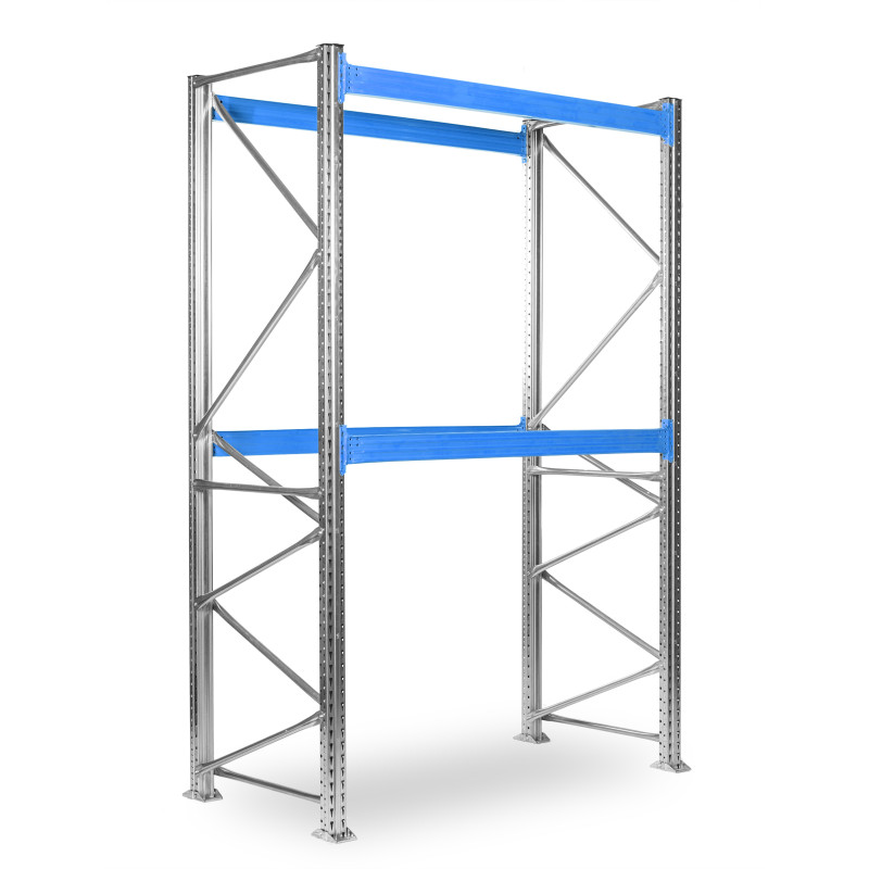 Paletový regál SUPERBO 3000x1800x1000mm, 2 úrovně, nosnost úrovně 2900 kg, základní