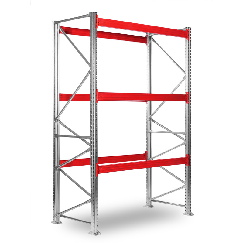 Paletový regál SUPERBO 3500x1800x1000mm, 3 úrovně, nosnost úrovně 2900 kg, základní
