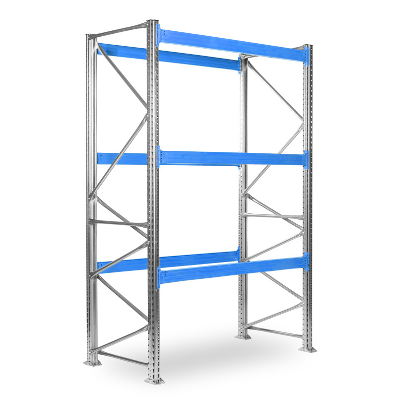 Paletový regál SUPERBO 3500x1800x1000mm, 3 úrovně, nosnost úrovně 2900 kg, základní