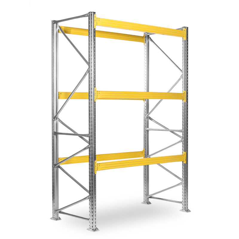 Paletový regál SUPERBO 3500x1800x1000mm, 3 úrovně, nosnost úrovně 2900 kg, základní