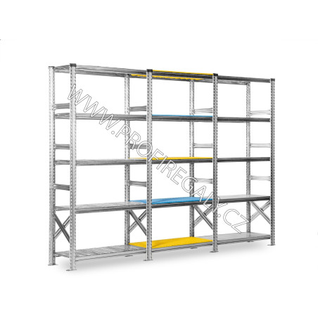 Regál SUPER 1840x900x320mm 4 police základní modul TMAVĚ MODRÁ