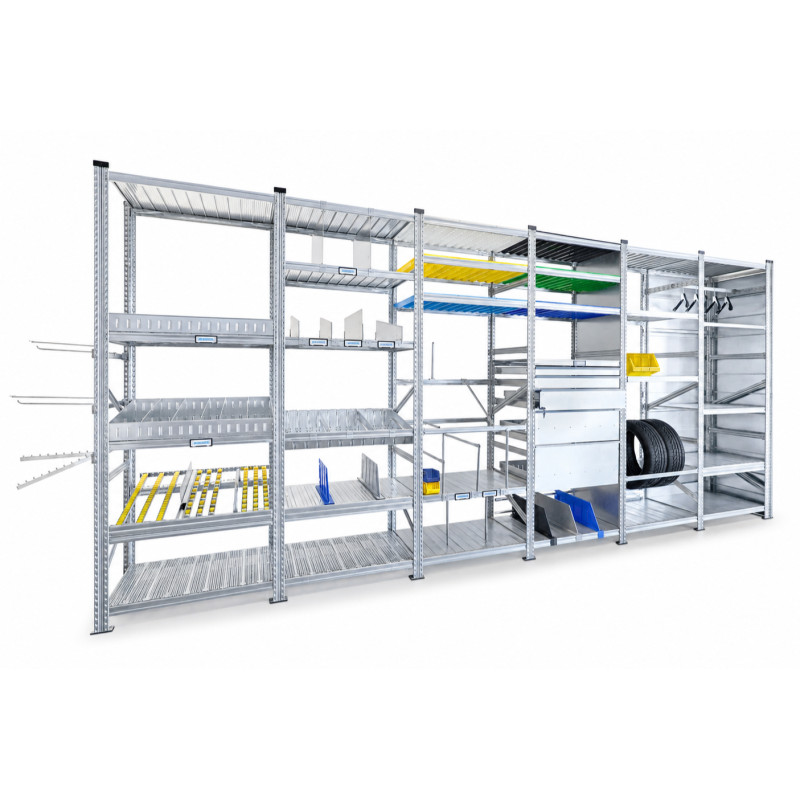 Regál SUPER 1576x600x320mm 4 police základní modul